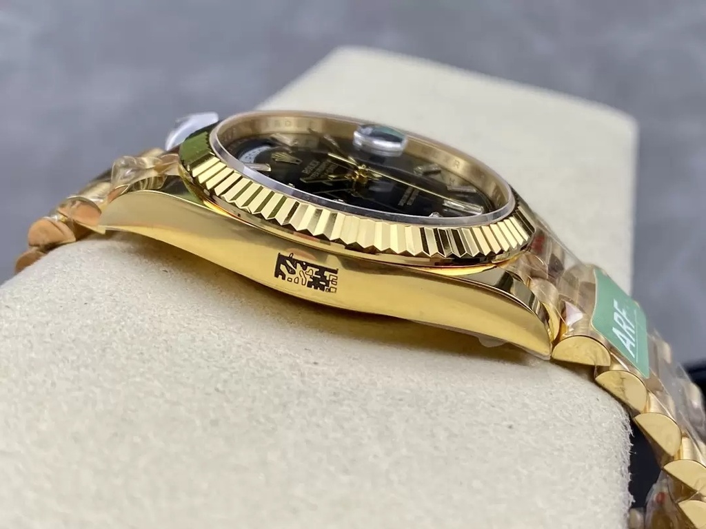 DayDate 228238, 40mm, 904L SS, Black Crystal Diamonds Bezel on President Bracelet, VR3255, [ARF]