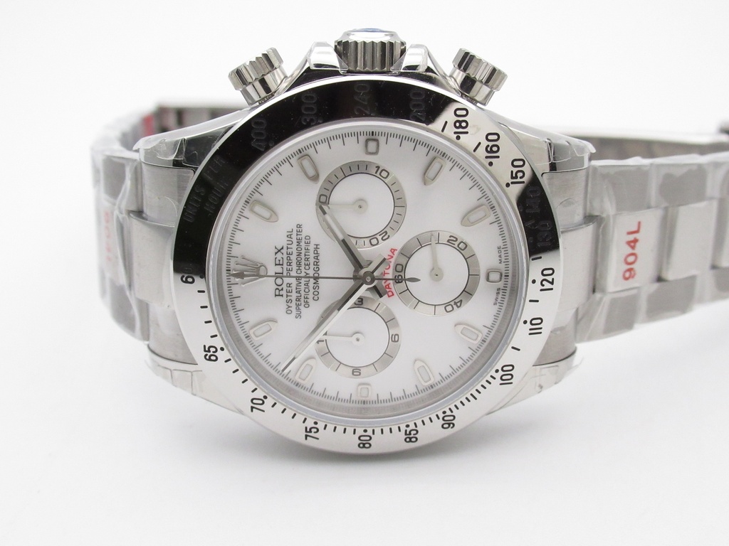 Daytona 116520, 904L Stainless Steel, White Dial