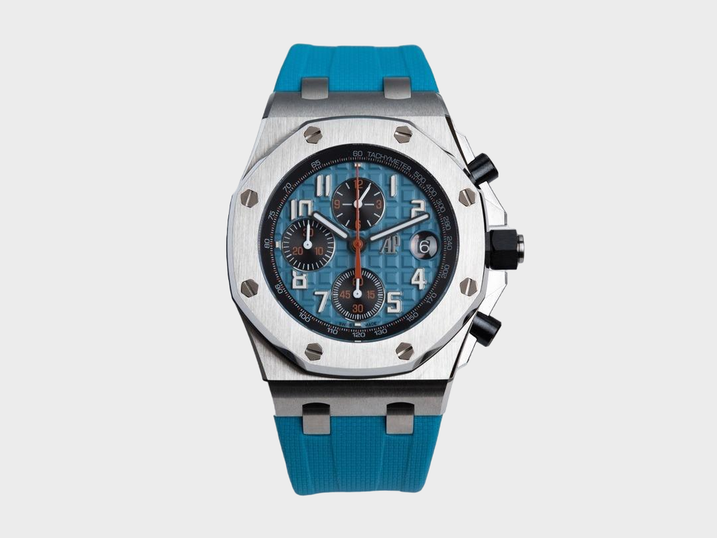 Royal Oak Offshore 42mm, Blue Dial On Light Blue Rubber Strap, A4404 [APF]