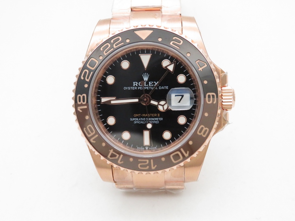 GMT Master II, 126715, CHNR Black/Brown, RG Bracelet