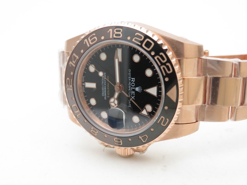 GMT Master II, 126715, CHNR Black/Brown, RG Bracelet