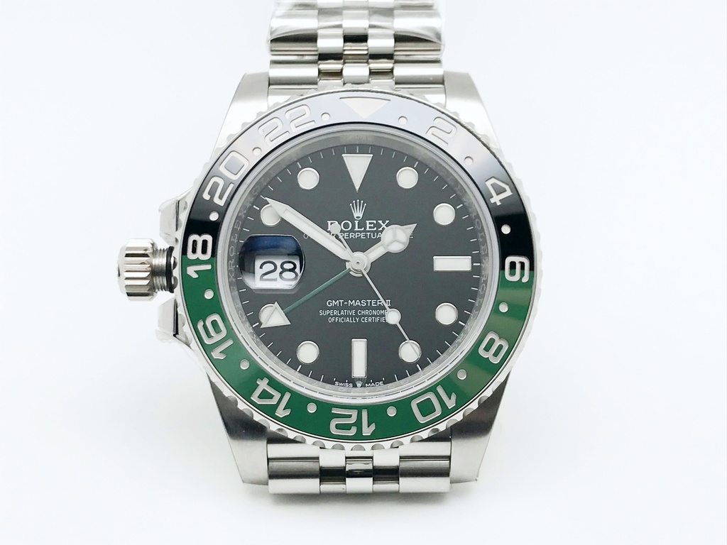 GMT Master II, 126720, Green/Black "Sprite", 904L SS, Jubilee Bracelet