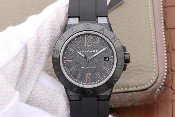 Diagono Magnesium PVD, GF, Grey Textured Dial on Black Rubber Strap, MIYOTA 9015