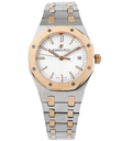 Ladies Royal Oak, 33mm, 8F, White Dial on SS/RG Bracelet Swiss Quartz