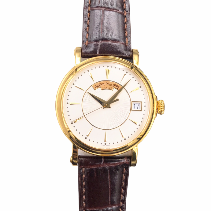 Calatrava 5153 YG ZF 1:1 Best Edition White Dial on Brown Leather Strap A324CS