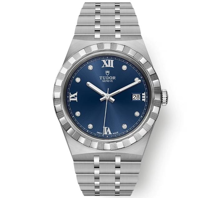 Tudor Royal, V7F, Blue Dial With Diamonds, SS Bracelet, A2834