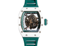 RM055 White Ceramic KVF Skeleton Dial Green on Green Rubber Strap MIYOTA8215 V3