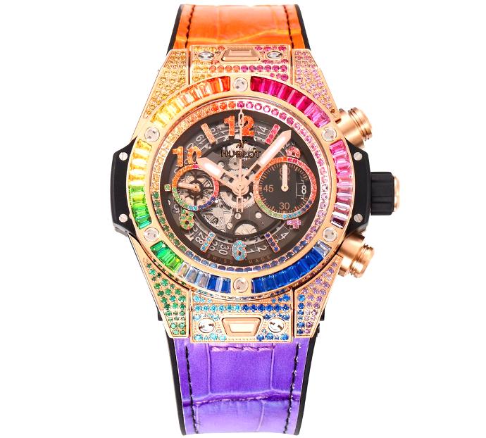 Big Bang Unico Rainbow King 45mm ZF on Rainbow Gummy Strap A1280