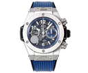 Hublot Big Bang Unico Titanium ZF Blue Skeleton Dial on Blue Rubber Strap A1280