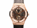 Classic Fusion Skeleton JBF Diamond Bezel & Case On Leather Strap HUB0610