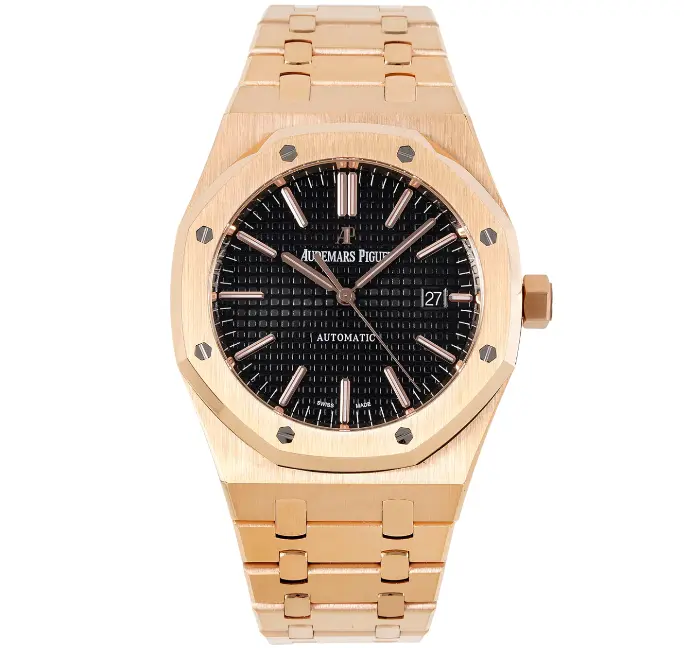 Royal Oak 15400, 41mm, Black Textured Dial on Rose Gold Bracelet