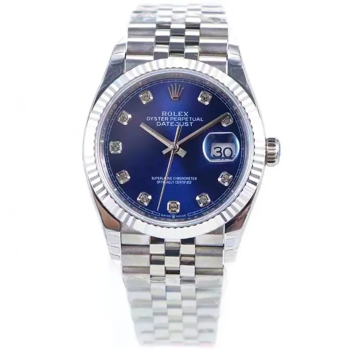 DateJust 126234, 36mm, Blue Dial, Diamond Markers on Jubilee Bracelet