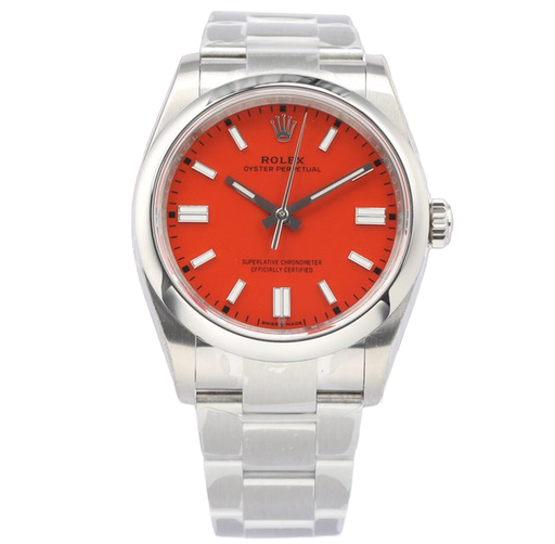 Oyster Perpetual 126000, 36mm, Red Dial, Oyster Bracelet