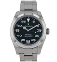 Air-King 126900, JVS, 904L Steel Smooth Bezel, Black Dial on SS Oyster Bracelet, A3230