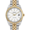 DateJust 126233, 36mm, Gold Plated, White Dial, Stick Markers on Jubilee Bracelet