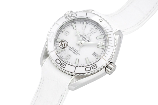 Planet Ocean 600M 39.5mm SS VSF 1:1 Best Edition White Dial on White Rubber Strap A8800