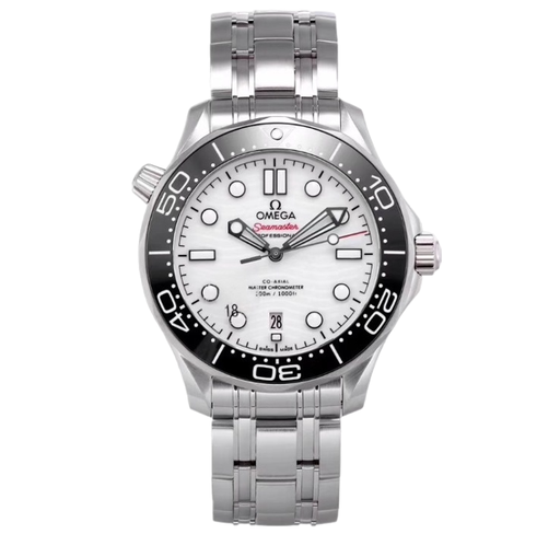 Seamaster Diver 300M ZF 1:1 Best Edition Black Ceramic White Dial on SS Bracelet A8800