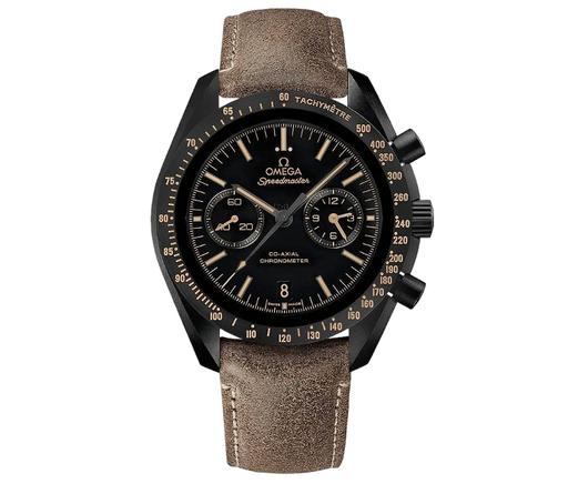 Speedmaster "Dark Side of The Moon" Real Ceramic OMF 1:1 Best Edition Vintage Black on Brown Leather Strap A9300