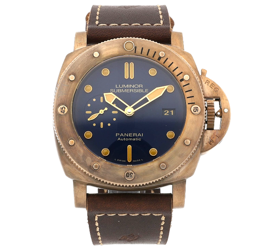 PAM382 N Bronzo V6F 1:1 Best Edition on Brown Distressed Calfskin Strap P9000