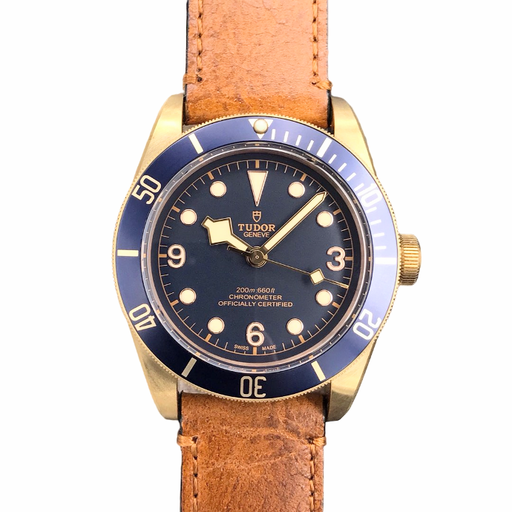 Heritage Black Bay M79250BB, Bronze/Blue, XF, Aged Brown Leather Strap, A2824