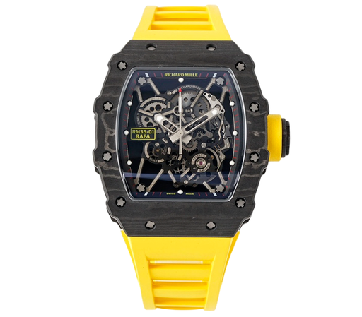 RM035-02 Real NTPT ZF Skeleton Dial on Yellow Rubber Strap NH05A V3+