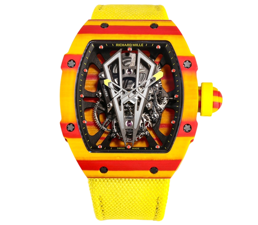 RM27-03 NTPT Real Tourbillon BBR Skeleton Dial on Yellow Nylon Strap