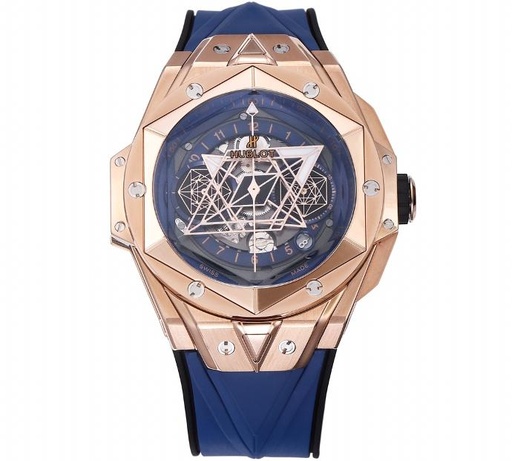 Big Bang Sang Bleu II BBF Blue Dial on Blue Rubber Strap HUB1240