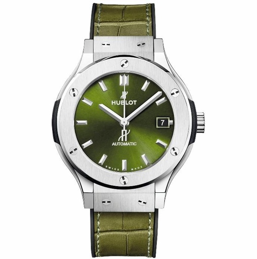 Classic Fusion 42mm SS JJF Green Dial on Green Leather Strap A1110