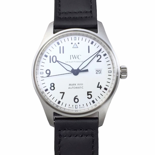 Mark XVIII IW327012, V7F, White Dial on Black Leather Strap A2892