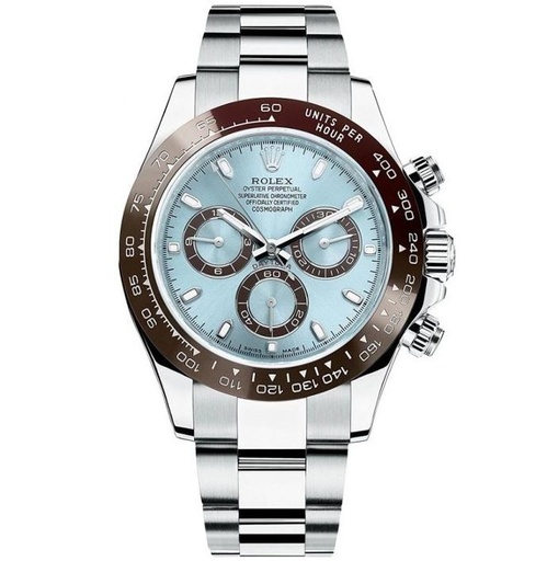 Daytona 116506-0001, Brown Ceramic, BTF, Ice Blue Dial on SS Bracelet, SA4130 V2