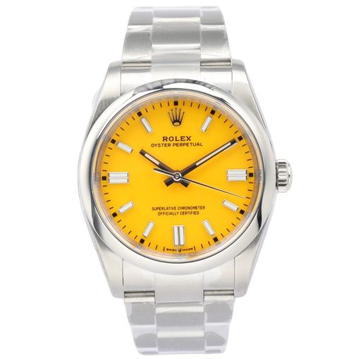 Oyster Perpetual 124300, 41mm, Yellow Dial, Oyster Bracelet